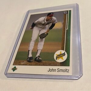 John Smoltz 1989 RC Rookie Upper Deck Baseball Card #17 Vintage Collectible